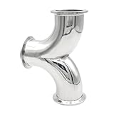 Y-Shaped 304 Stainless Steel Elbow - 1-1/2inch & 2inch Tri Clamp 3 Way Pipe Fitting for Homebrew and Food Industry(2inch)