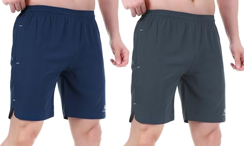 Image of Sports Shorts for Men, Athletic Running & Gym Shorts with Zip Pocket, Regular Fit Training Shorts
