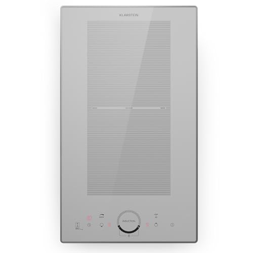 Klarstein Induction Hob, 3500W Cooker, 2 Ring Pan, Built-In Table Top Cookers w/ 2 Hobs, Touch Control, Cooktops, Electric Hot Plates for Cooking