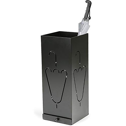 Image of Decorlay Wrought Iron Square Design Umbrella Stand Holder for Entryway, Modern Umbrella Rack for Canes, Walking Sticks & Golf Clubs, Indoor Floor Stand Organizer for Home, Office, Living Room