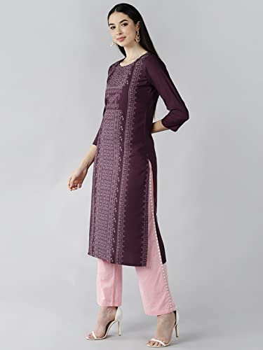 Image of Vaamsi Women's Crepe a-line Kurta (VPK1651E XS Maroon)