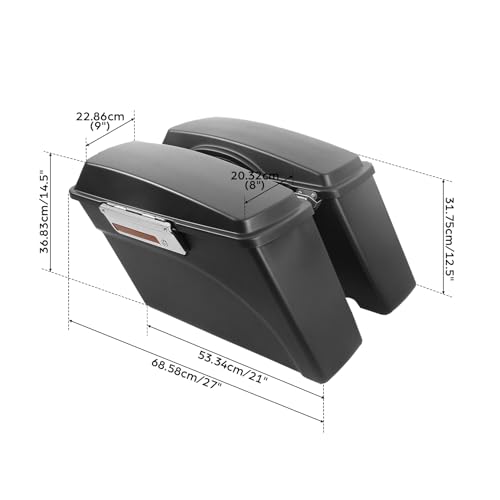 Alforjas TCMT negras mate con cierre y forros, para Harley Touring (Road Glide, Road King, Street Glide, Electra Glide, Ultra Classic) 1994-2013 miniatura 3