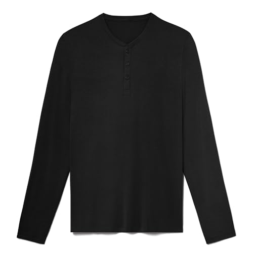 Image of Tommy John Men's Second Skin Modal Long Sleeve Henley Sleep Top