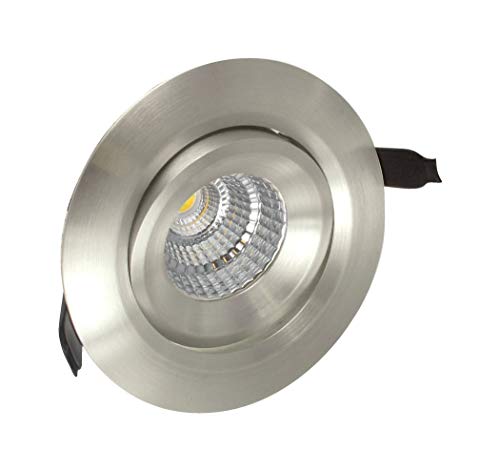 Integral LED 92MM C/Out 430Lm 6W 3000K 36° Beam Angle Fire Rated Tiltable Downlight - Satin Nickel - Image 2