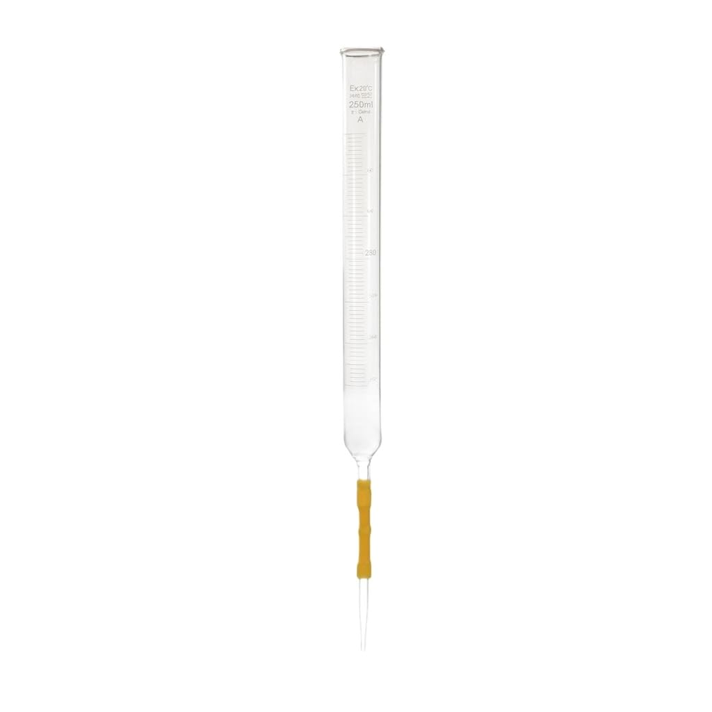 Klare Alkalische Glasbürette mit Gummischlauch und Kugel-Ventil-250mL | Flexibler Latexschlauch mit Glaskugel-Ventil für Einfache Einhand-Durchflusssteuerung