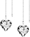 Hyamass 2pcs Crystal Heart Prisms Pendant Ceiling Fan Pull Chain Extender with Ball Chain Connector