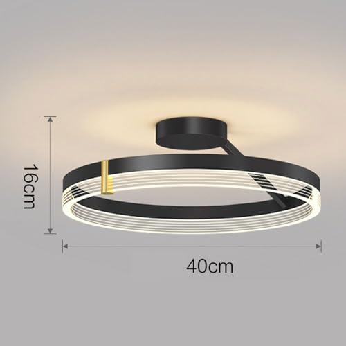 Plafonnier LED tricolore variable géométrique circulaire noir