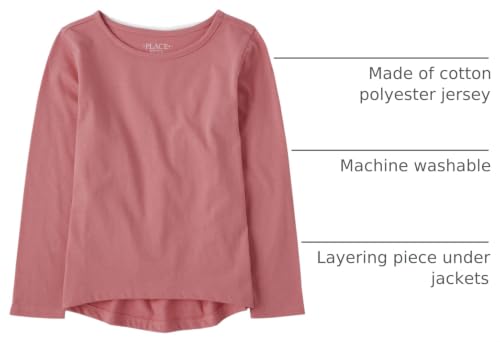 Image of The Children's Place Girls' Single Long Sleeve Basic Layering T-Shirt