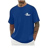 Genérico Camiseta Hombre AlgodóN,Camiseta con Estampado De Verano: Camisa Informal Ligera con Estampado OceáNico para Climas CáLidos Ajuste CóModo para Uso Diario