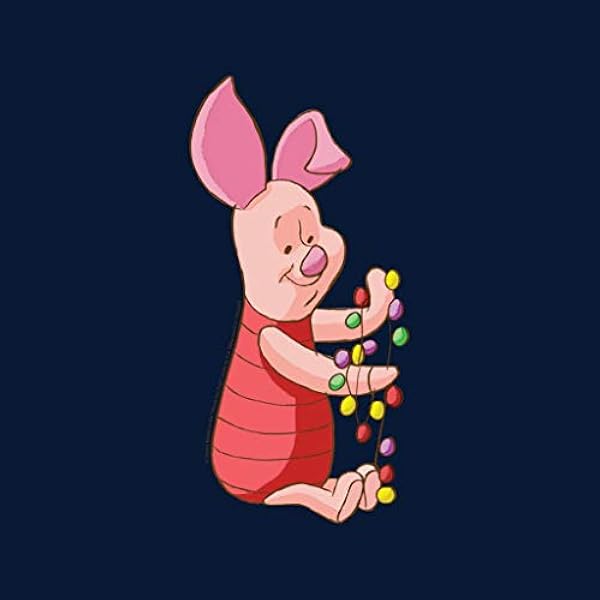 Disney Christmas Piglet Holding Festive Lights Women's Hooded Sweatshirt