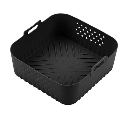 22.5cm Silicone Air Fryer Liners Reusable Non-Stick Basket�CCompatible for Ninja AF181 AF180 AF141 AF140 Other 5-8QT Accessories(