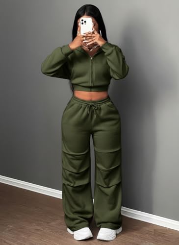 Image of Q - RIOUS Women's Baggy Mid Waisted Lounge Sweat Pants with Drawstring Athletic Flared Joggers with Pockets