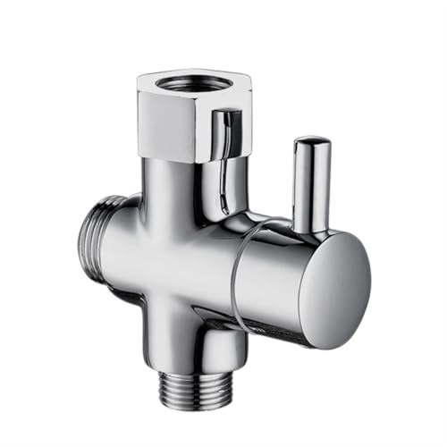 Válvula de bidé de latón macizo cromado y adaptador de 3/8 para inodoro 3