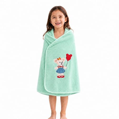Image of MAXOSHINE Microfiber Kids Bath Towels Quick Dry Super Absorbent Super Soft Bath Towel for Babies Toddler-Baby Towel for Boys and Girls, Green Mini