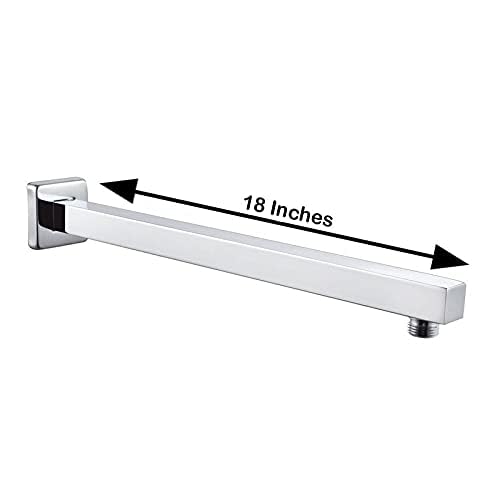 Image of 12x12inch Sqaure Stainless Steel Overhead Rain Shower With 18inch Arms | Ultimate Rainfall Experience Ultra Slim Water-Saving Over-Head Shower Water-Saving For Bathroom (2 Set)