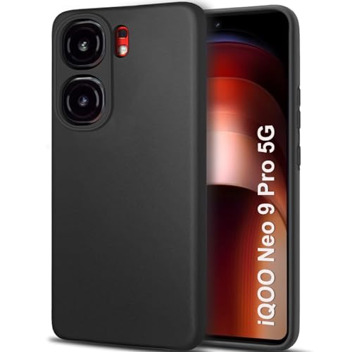Image of TheGiftKart Sleek Back Cover Case for iQOO Neo 9 Pro 5G | Slim Fit Protective Design | Ultra Matte Finish | Camera Protection Bump | Soft Silicon Back Cover Case for iQOO Neo9 Pro (Silicone, Black)