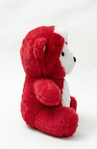 Image of Soft Toys for Kids - Stuffed Animal Plush Soft Toy for Boys & Girls | Plushie Toy Half Hooded Red Bear 30cm