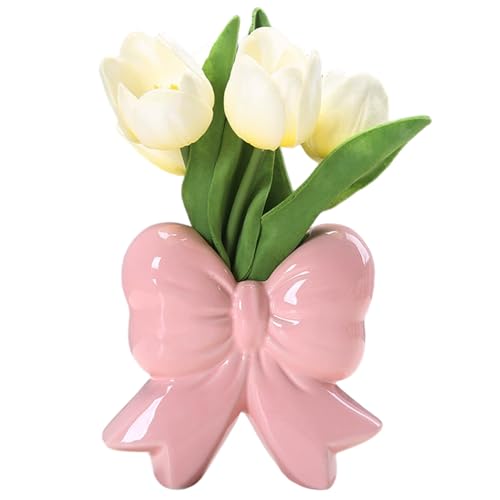 Florero de cerámica con lazo floreros lindos modernos jarrones centros mesa casa 2