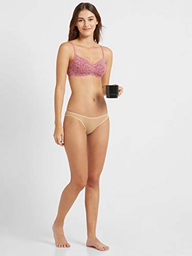Image of Jockey 1723 Women Wirefree Padded Super Combed Cotton Elastane Stretch Medium Coverage T-Shirt Bra with Lace Styling