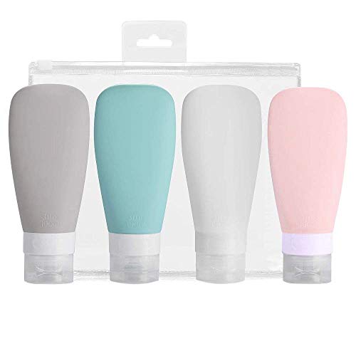 Silicone Travel Bottles, Vonpri Leak Proof Squeezable Refillable Travel Accessories Toiletries Containers Travel
