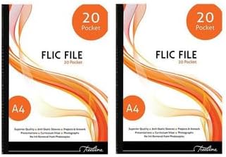 Treeline A4 Flic 20 Pocket File 2-Piece Set