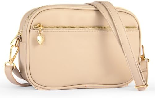 Triple Zip Small Crossbody Bag for women Pu Leather Purses Small Shoulder Handbag