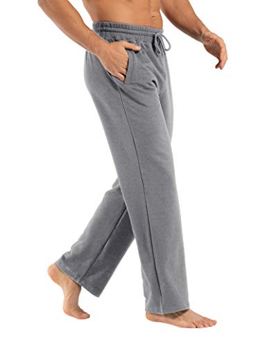 DIBAOLONG Herren Sweatpants Jogger Loose Fit Open Bottom Casual Pants Lounge Yoga Pants Kordelzug mit Taschen - Grau - X-Groß Cover