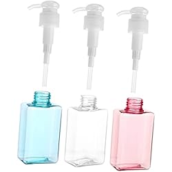 Dispensador De Detergente Para Lavavajillas FRCOLOR 3 botellas de jabón dispensador de jabón a mano, dispensador de detergente para lavavajillas, bomba de plástico rellenable, dispensador de color ámbar, jabón de viaje, líquido para viajes,