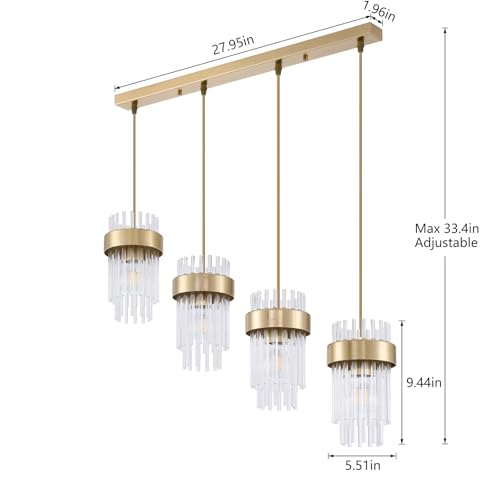 50% Off Dijiahua 4-Light Gold Pendant Light for Kitchen Island - Image 4