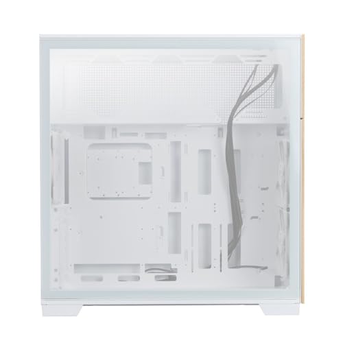 Carcasa E-ATX blanca para computadora de torre completa InWin F5 con paneles de vidrio templado 4
