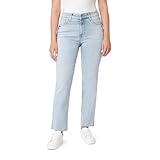 kensie Jeans Women's The Allie Vintage Luxe Denim High-Rise Slim Straight Raw Hem 27-Inch Inseam, Pace Wash, 8