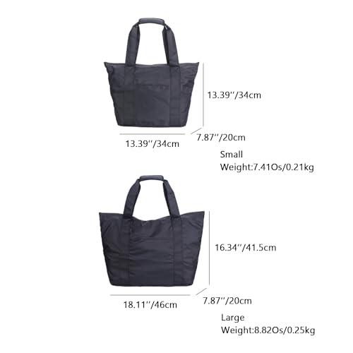 YONBEN® Nylon Handbag Totes Nylon Tote with Trolley Sleeve Compartments Large Capacity Travel Bag Zippered Foldable Shoulder Bag (Large)2