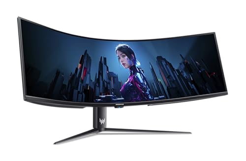Acer Écran Gamer Incurvé Predator Z57 I 57 Pouces I DUHD 7680x2160 I 120 Hz, 240Hz DFR I 1 ms I 1000 CD/m² Mini LED I AMD FreeSync Premium I 2xHDMI(2.1) 1xDP(1.4) 1xType-C(90W) I Noir I ZSERIES 57