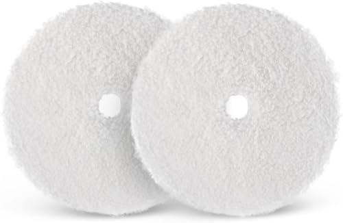 SPTA Microfiber Cutting Pads, Microfiber Finishing Pads 2Pcs 6Inch 150mm Microfiber Finishing Disc Soft Microfiber Wax Removal Pad for Dual Action Car Polisher Finishing Polishing Waxing -MPBFS6W-2