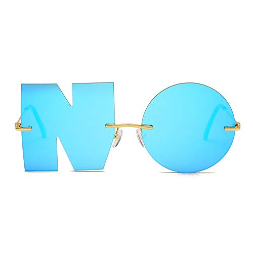 Image of ENTHYI Letter NO Party Rimless Irregular Design Sunglasses For Men /Women UV400 Streetwear Eyewears