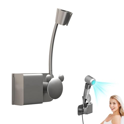 lioewhu Support de sèche-Cheveux Mains Libres Réglable à 360 °, Support Mural pour Sèche-Cheveux avec Cintre de Câble, Porte-Sèche-Cheveux Mural, Support de Sèche-Cheveux Flexible Paresseux