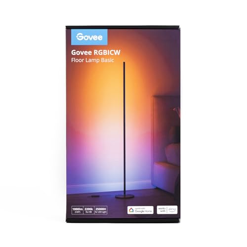 Govee Lampade da Terra LED RGBIC, Piantana Lampada da Terra Funziona con Alexa, Matter, APP, 16 Milioni di Colori Musica Sincronizzazione a Luce Calda per Soggiorno, Camera da Letto, Ufficio