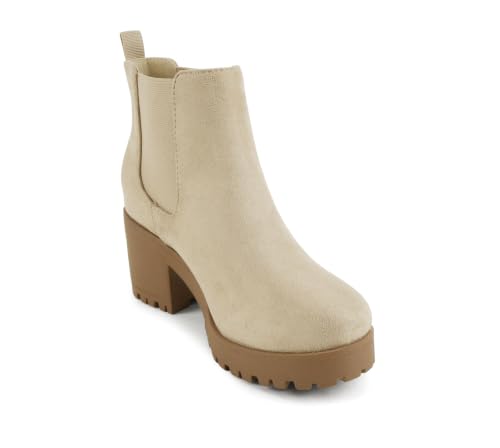 Image of Soda Top Shoes Jaber Ankle Boot W Lug Sole Elastic Gore and Chunky Heel