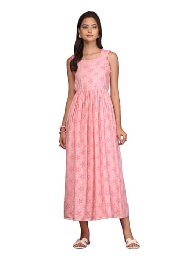 Image of Dress for Women | New Rayon Floral Printed Flared Maxi Dress for Women & Girl's
