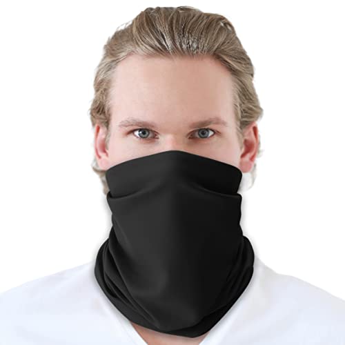 SHOKE Cueca polar para o pescoço corta-vento - cobertura do pescoço para caminhadas e trekking - material anti-corte tático para a sua segurança - preta, Preto