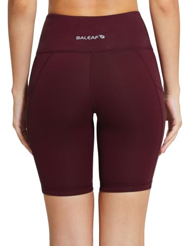 Image of baleaf Women's High Waist Biker Shorts with 3 Pockets