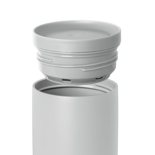 Image of Simple Modern Travel Coffee Mug Tumbler with 360 Lid | Ceramic-Lined Insulated Stainless Steel Cold Brew Iced Coffee Cup Thermos | Gifts for Women Men Her Him | Voyager Signature | 12oz | Ice Gray