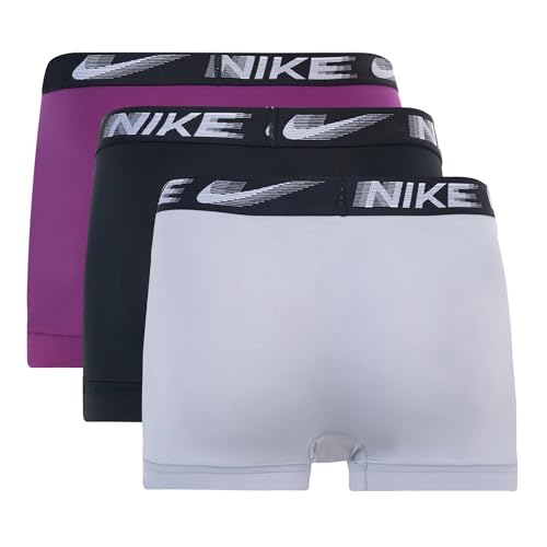 Nike Men's Dri-FIT Essential 3-pack Microfiber 4-Inch Boxer Trunks - Viotech/Wolf Grey/Black, X-Large2
