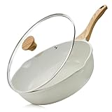 SENSARTE Nonstick Ceramic Saute Pan 12-Inch, Non-toxic Deep Frying Pan Skillet with Lid, Healthy...