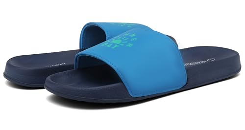 Image of INMINPIN Kids Boys Girls Slides Sandals Beach Pool Shower Shoes | lightweight, easy to clean paired with shorts,T-shirts,jeans,a short skirt for swimming pool,beach,bathroom
