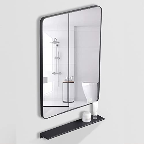 Miroir rectangulaire de luxe 81 x 61 cm avec grand cadre métallique robuste