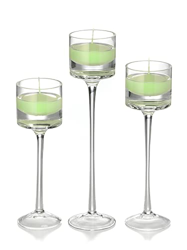 yummi Set of 18 Floating Candles and Monet Stem Holders - Mint