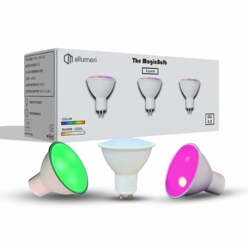 allumeri MR16 Smart LED Light Bulb, 50 Watt Equivalent, Energy Efficient 5W, GU5.3 Base, Dimmable, Color-Changing LED with App & Voice Control (3)