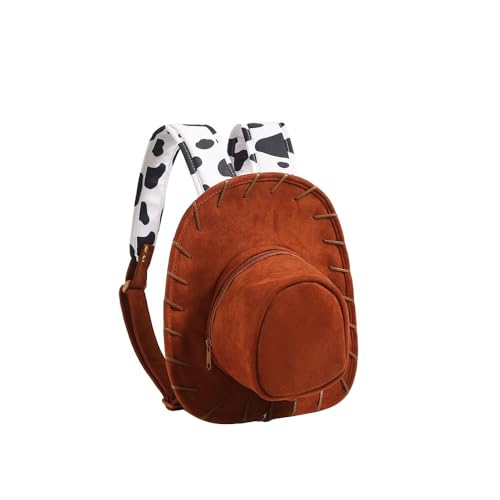 Deermisu Mini mochila de chapéu de caubói, mochila de fantasia de brinquedo para cosplay com alça de ombro ajustável, bolsa para festa de aniversário, Marrom, One Size, Personalizado