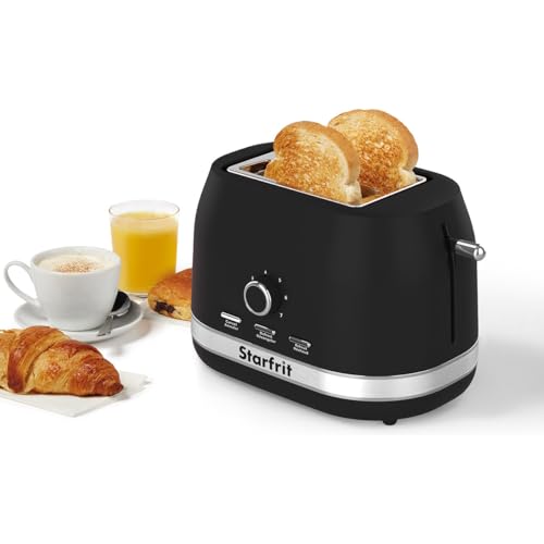 Starfrit Grille-Pain 2 Tranches 850W 7 Niveaux Brunissement Noir